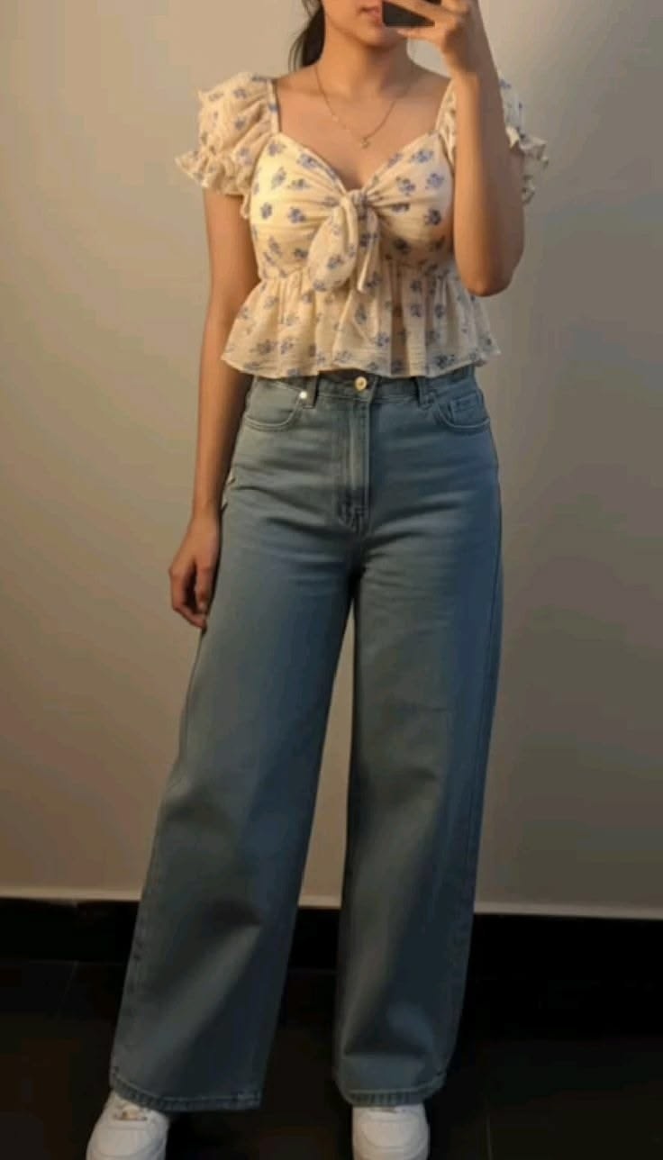 Celestia Sheer Bloom Peplum Top