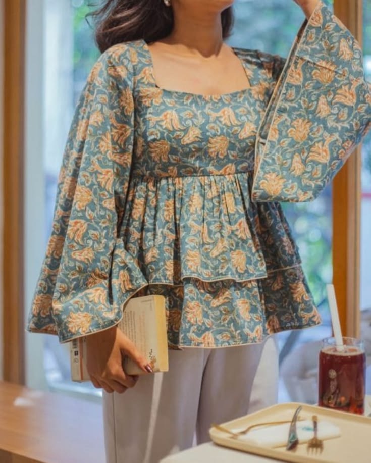 Aveline Bloom Peplum Kurti Top