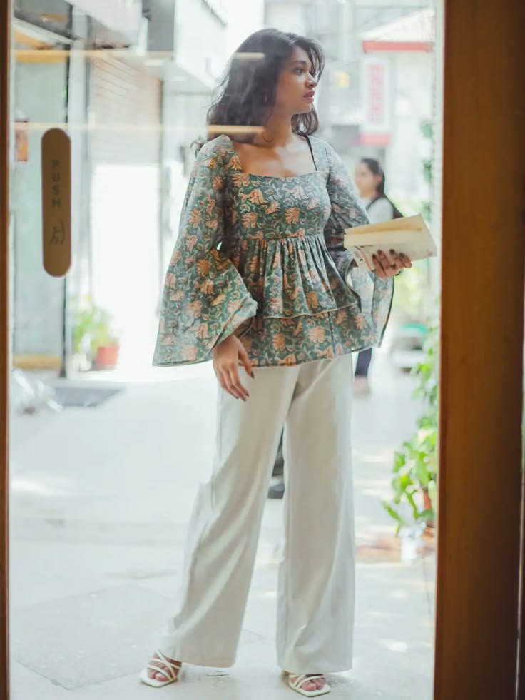 Aveline Bloom Peplum Kurti Top