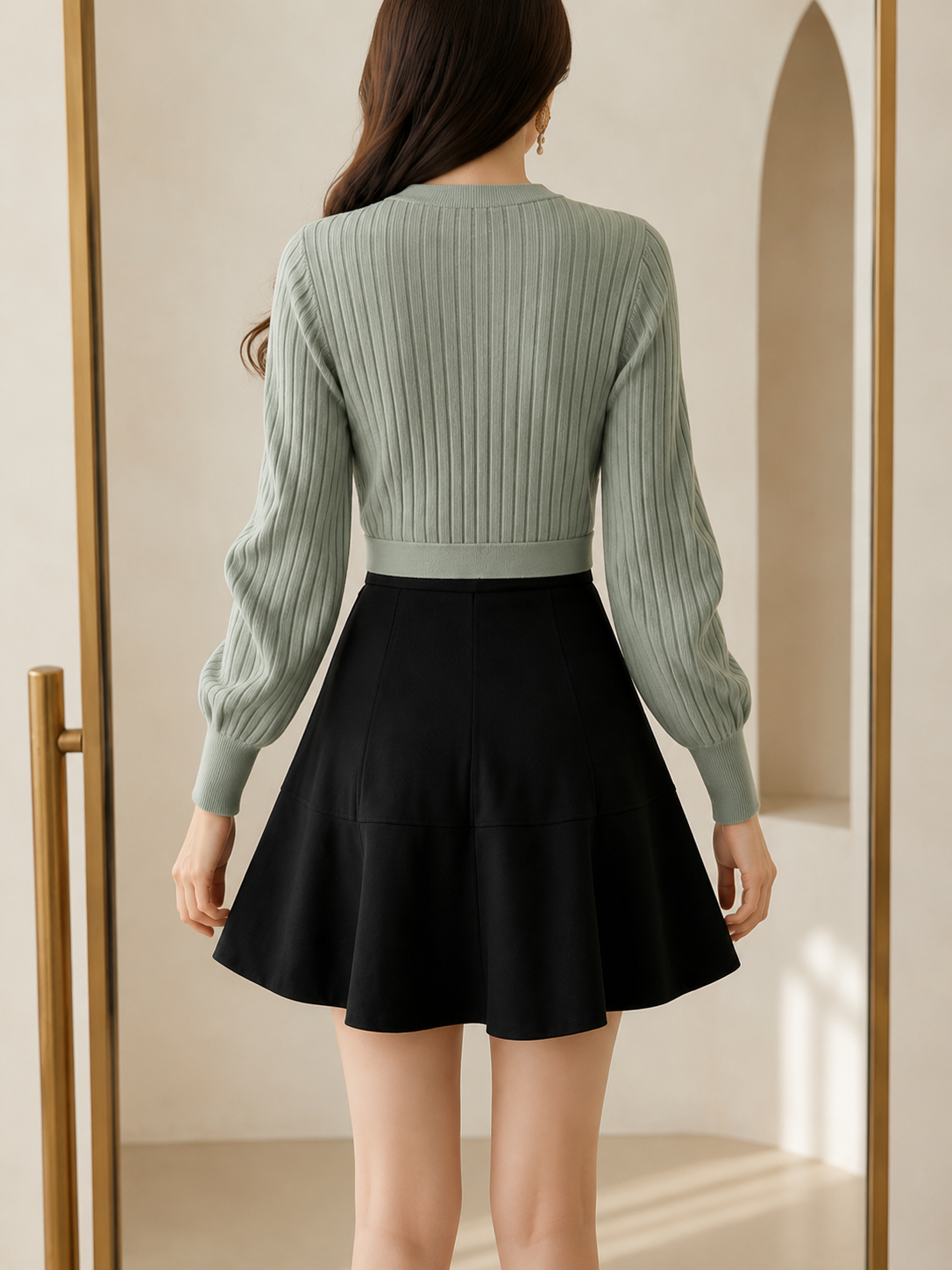 Sage Élan Wrap Knit Top