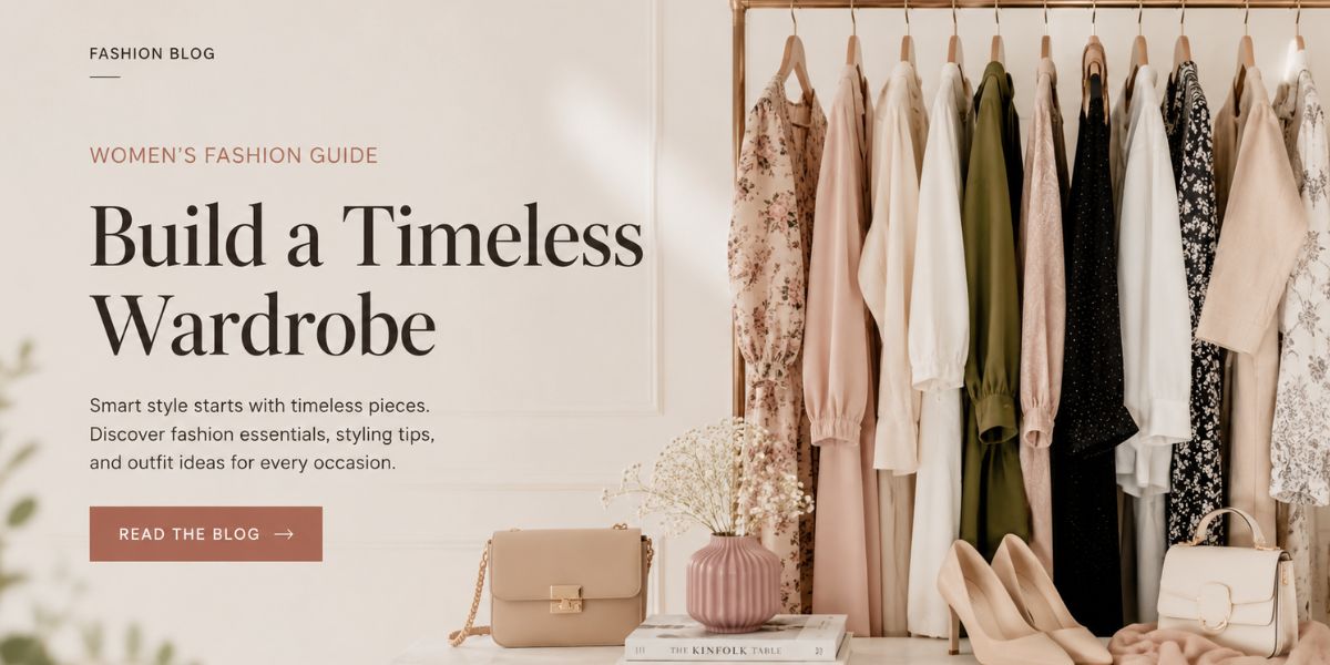 Modern women's wardrobe featuring timeless fashion essentials, elegant clothing, and versatile outfits for everyday and special occasions.